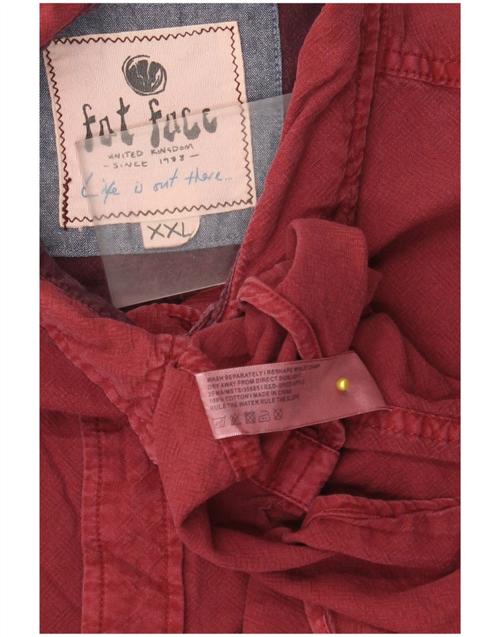 Koszula męska Fat Face 2XL Burgundowa, bawełniana