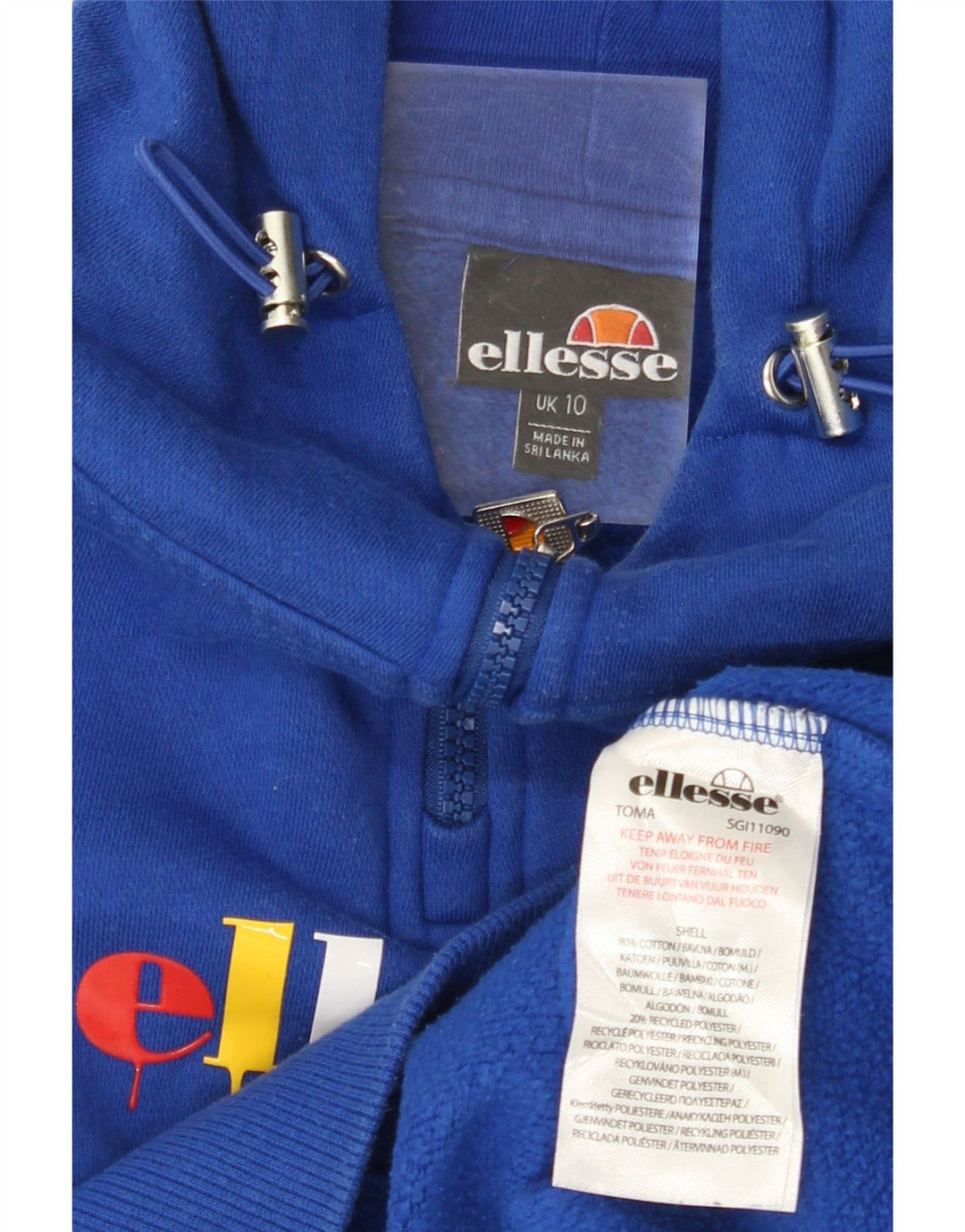 Damski sweter oversize z kapturem i zamkiem błyskawicznym ELLESSE UK 10 Small Blue