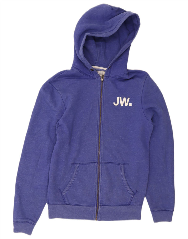 Męski sweter z kapturem i zamkiem błyskawicznym Jack Wills, średnioniebieski, bawełniany