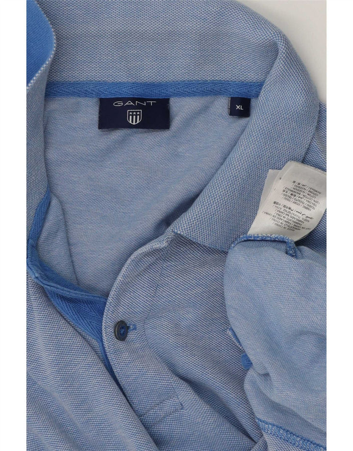 Męska koszulka polo Gant XL, niebieska, bawełniana w plamki