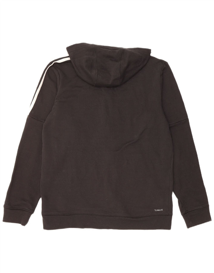 ADIDAS Womens Zip Hoodie Sweater UK 16 Large Black Polyester