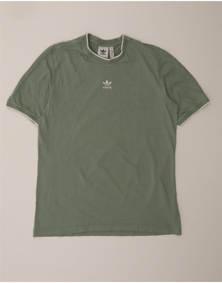 T-shirt męski ADIDAS Top, średnio zielony, bawełniany