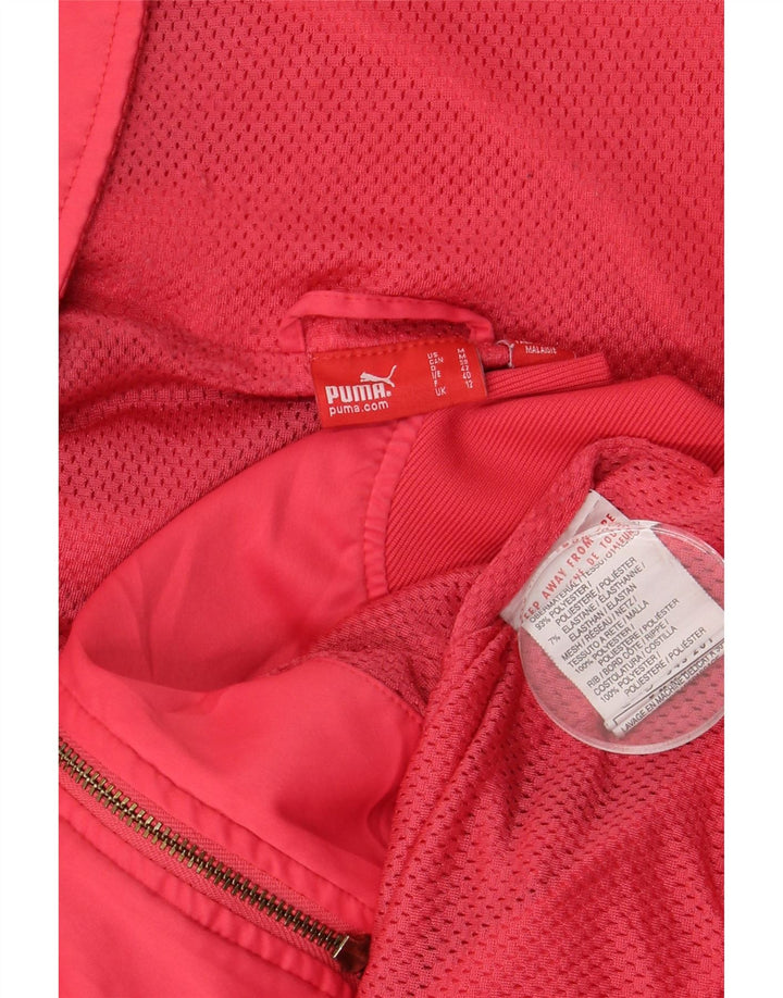 Damska kurtka dresowa PUMA z grafiką UK 12, średni czerwony poliester