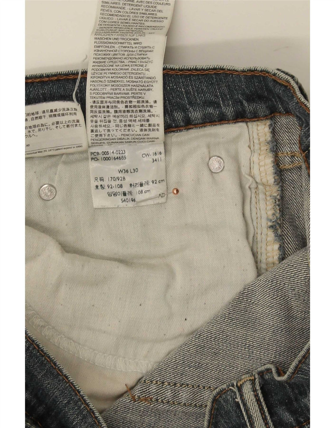 Męskie proste dżinsy Levi's W36 L27 Niebieskie