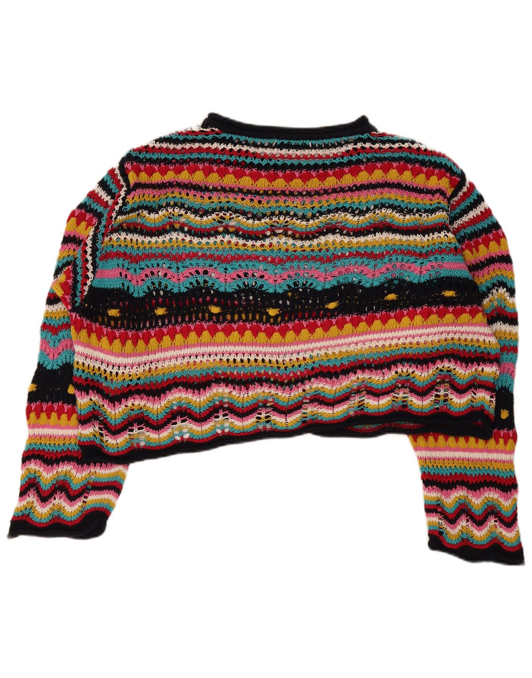 Damski sweter Zara z dekoltem w łódkę UK 14, średnie, wielokolorowe paski