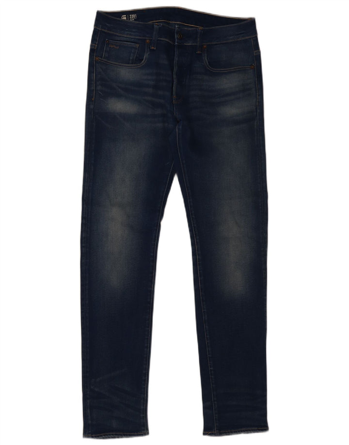 G-Star Męskie 3301 Slim Jeans W30 L32 Niebieska bawełna