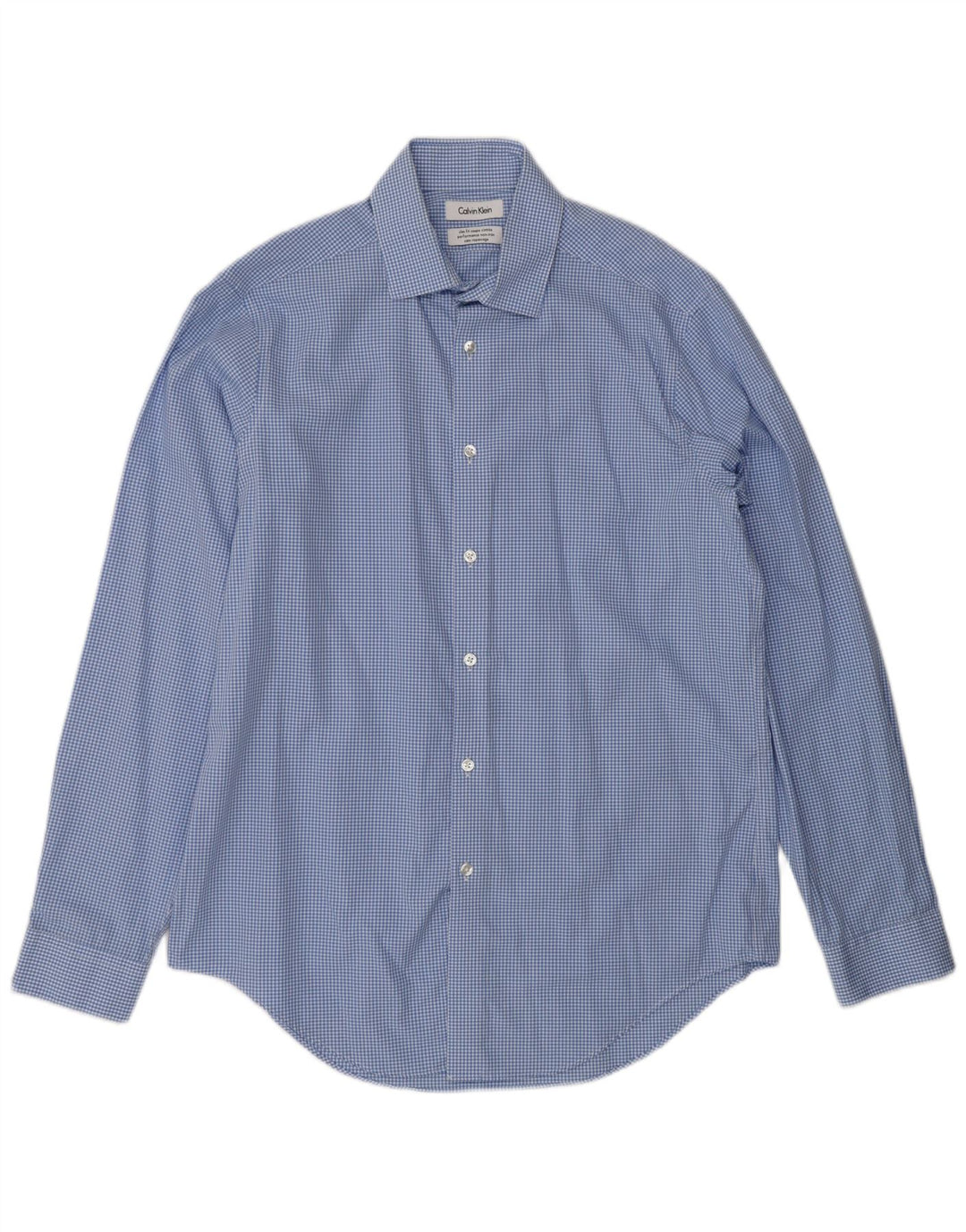 Koszula męska Calvin Klein Slim Fit, rozmiar 16, duża, niebieska kratka