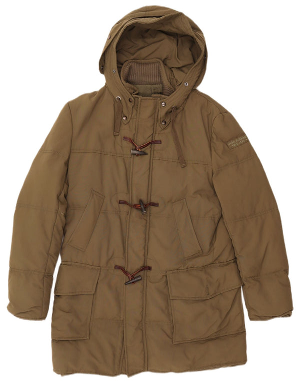 JOHN ASHFIELD Męski ocieplany płaszcz z kapturem UK 36, mały nylon w kolorze khaki