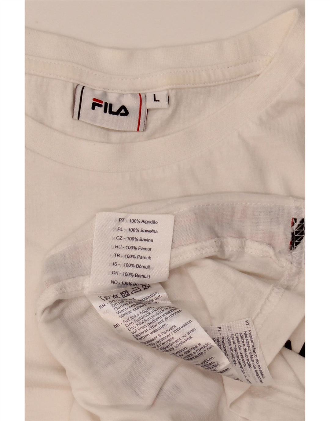 Męski T-shirt z grafiką Fila, duży, biały, bawełniany