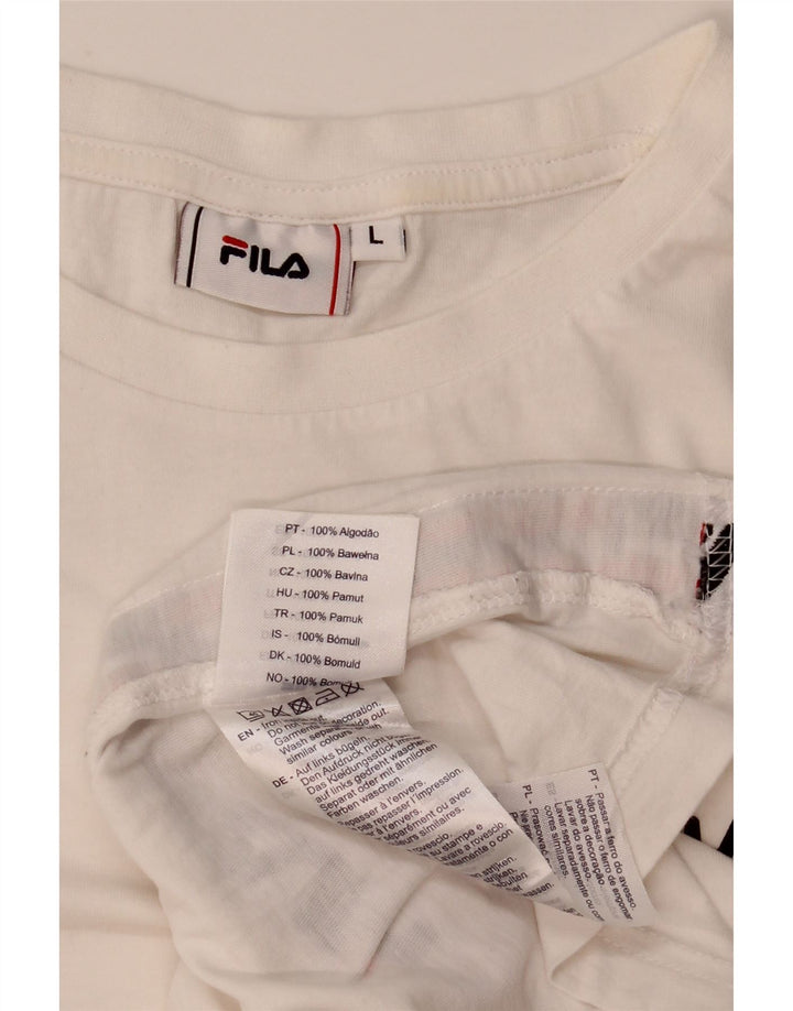 Męski T-shirt z grafiką Fila, duży, biały, bawełniany