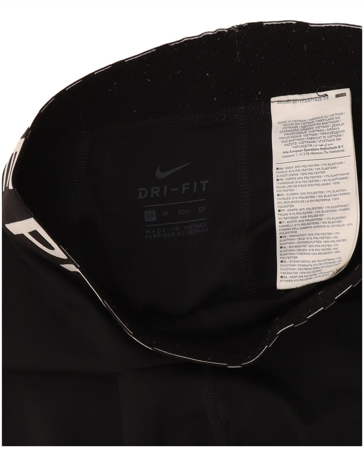 Damskie legginsy Nike Dri Fit Graphic UK 4 XS, czarny poliester