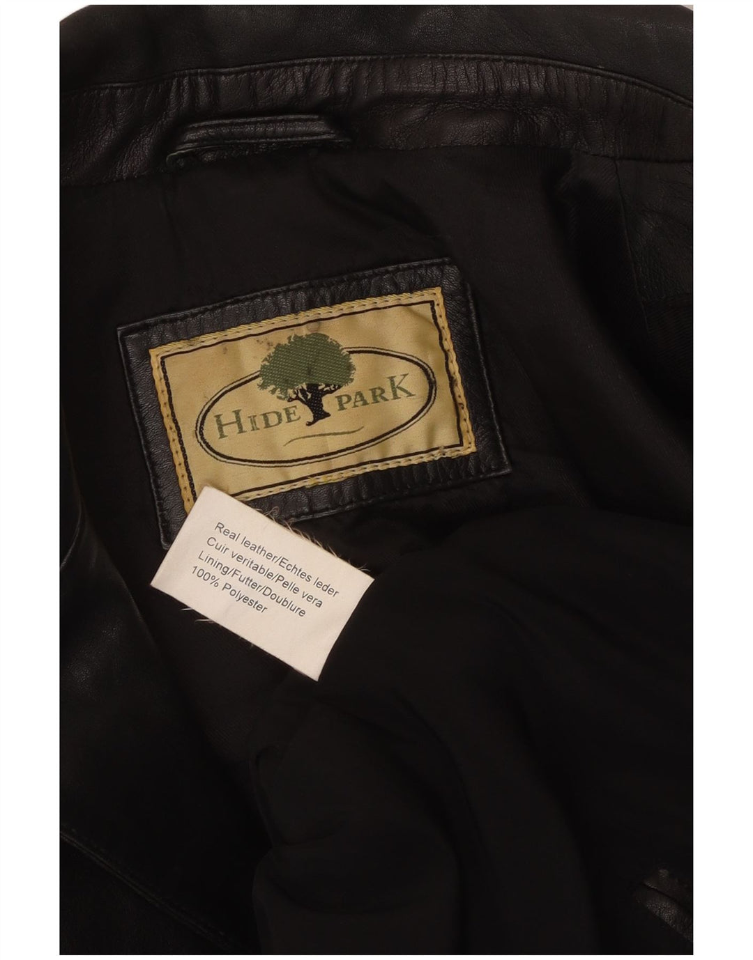 Hidepark damski płaszcz skórzany UK 10 mała czarna skóra