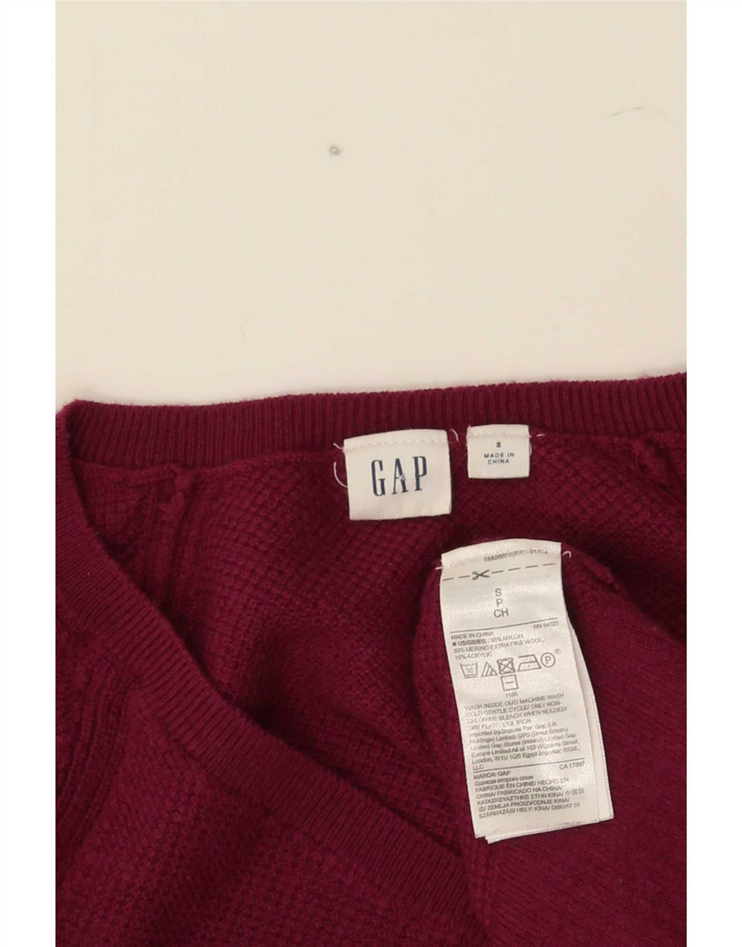 Sweter damski Gap z dekoltem w kształcie litery V, UK 10, mały, różowy nylon