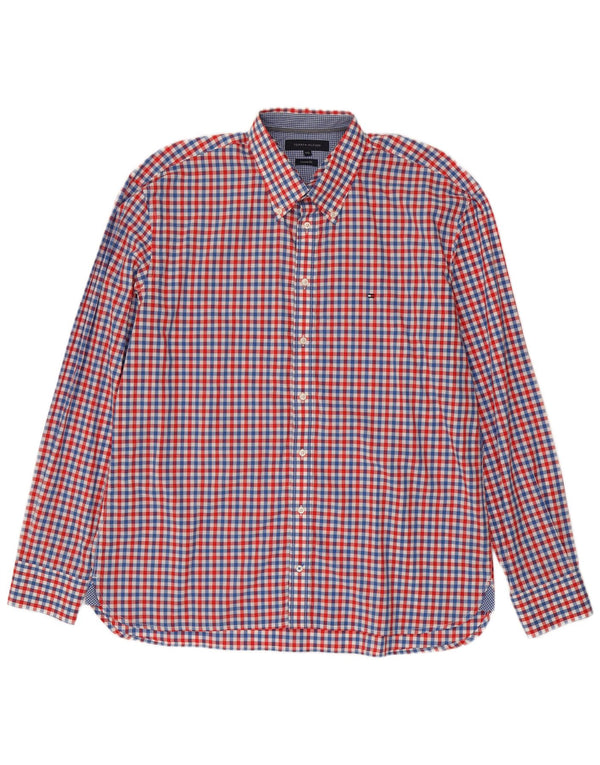 Koszula męska Tommy Hilfiger o dopasowanym kroju 2XL, bawełniana czerwona kratka