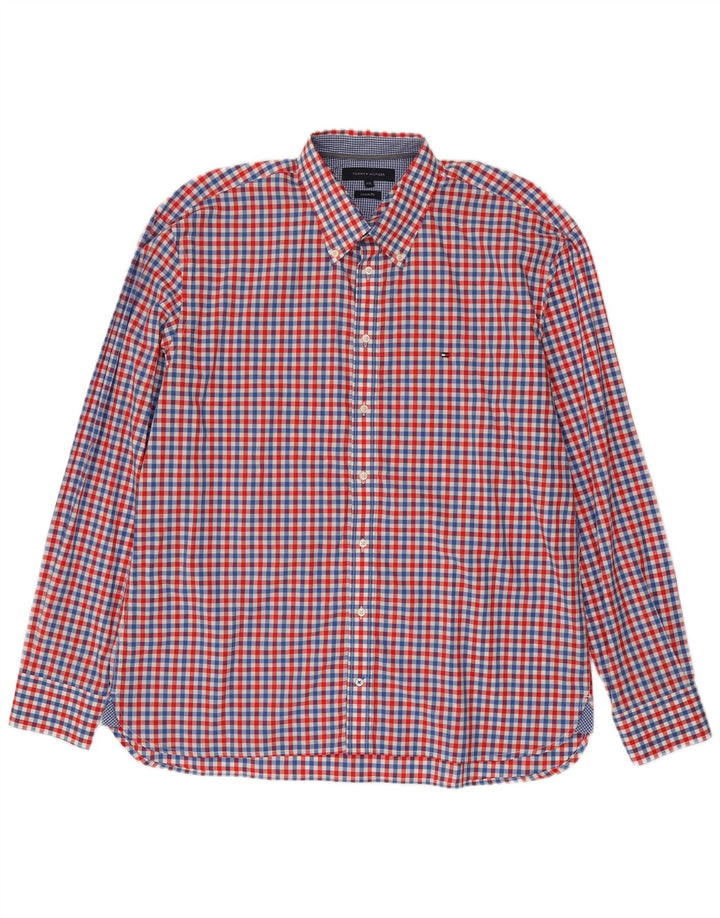 Koszula męska Tommy Hilfiger o dopasowanym kroju 2XL, bawełniana czerwona kratka
