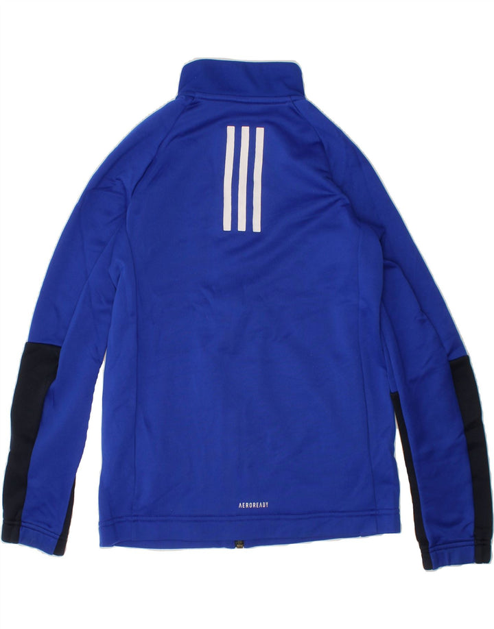 ADIDAS Boys Tracksuit Top Jacket 9-10 Years Blue Colourblock Polyester Vintage Adidas and Second-Hand Adidas from Messina Hembry 