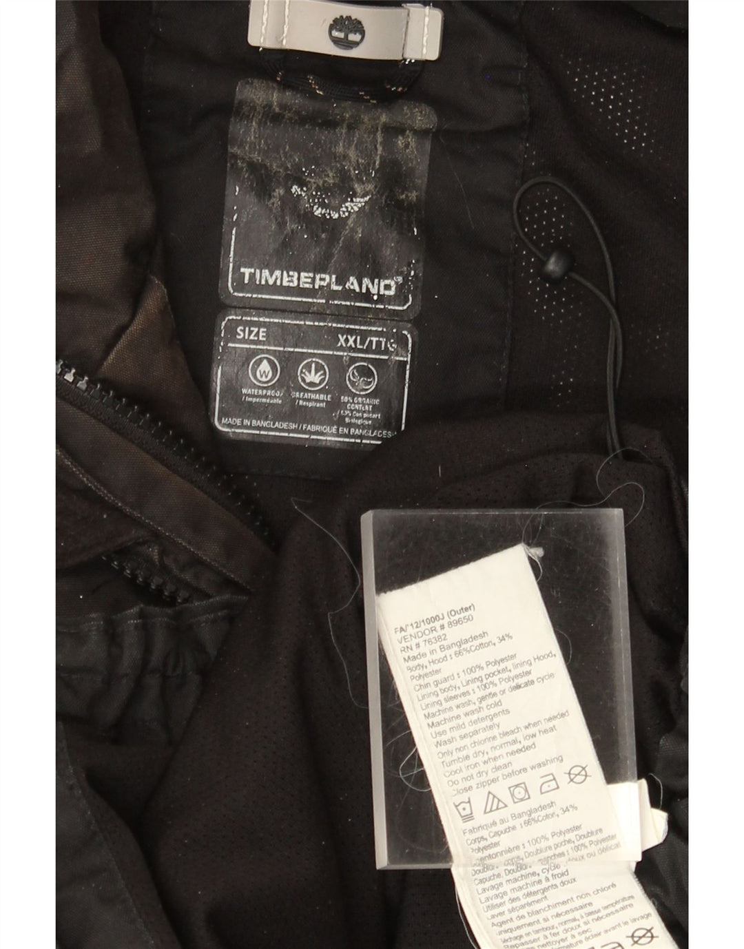 Męska kurtka wiatrówka Timberland UK 44 2XL Czarna bawełna