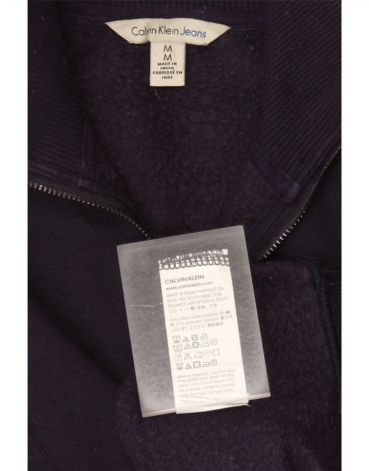 Męski sweter Calvin Klein Jeans z grafiką i zamkiem błyskawicznym, średni granatowy