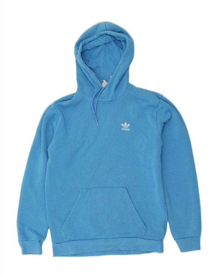 ADIDAS Mens Hoodie Jumper Small Blue Cotton Vintage Adidas and Second-Hand Adidas from Messina Hembry 