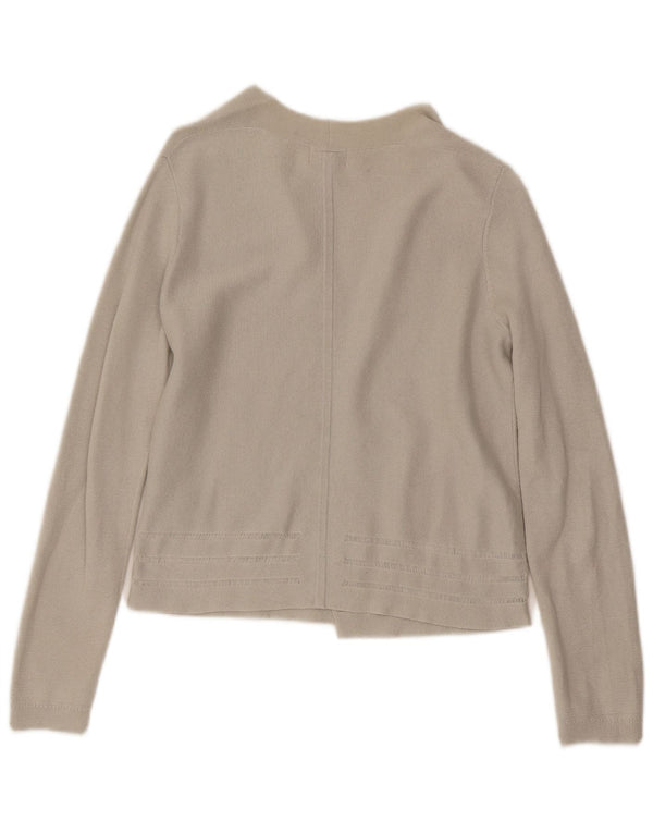 Sweter damski Jigsaw Crop Open Cardigan UK 10 Small, szary, bawełniany