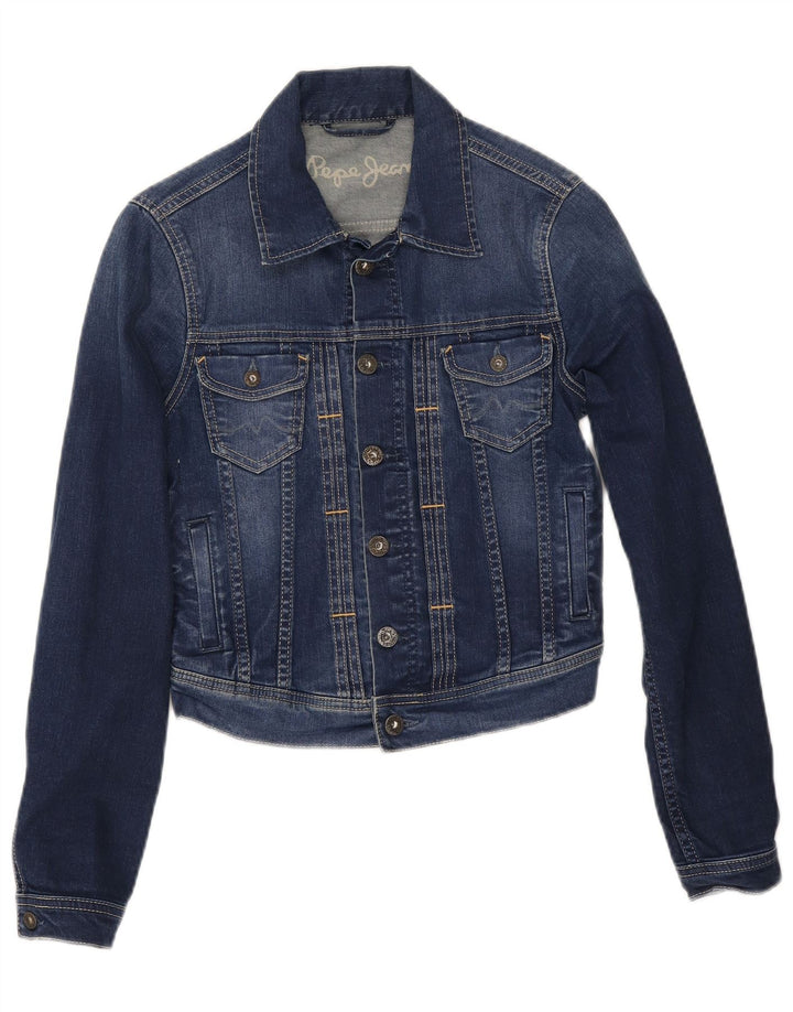 Kurtka damska PEPE Jeans Crop Denim UK 10 Mała niebieska bawełna