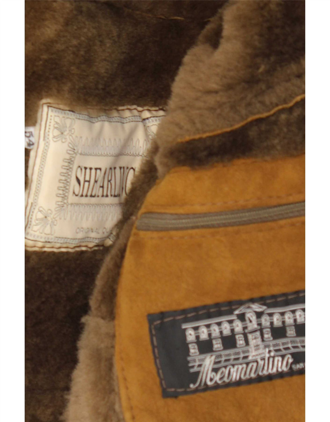 Płaszcz męski w stylu vintage IT 54 2XL Beżowy płaszcz z owczej skóry