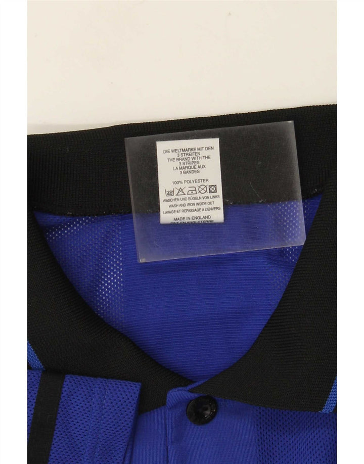 Męska koszulka polo Adidas XL w niebieskie paski z poliestru