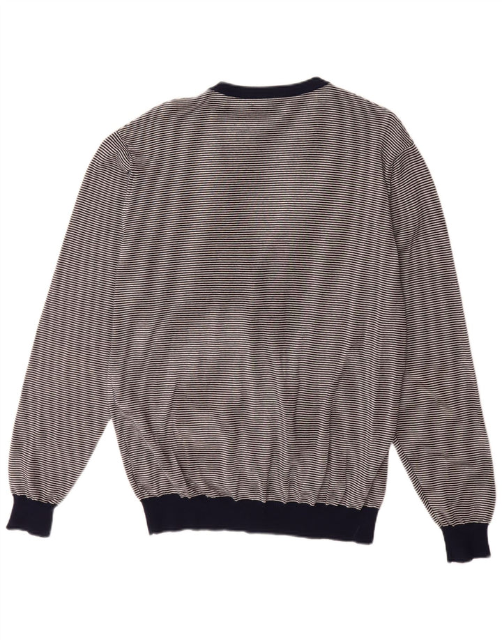 FRED PERRY Męski sweter kardigan XL Granatowy, wełniany merynos w prążki