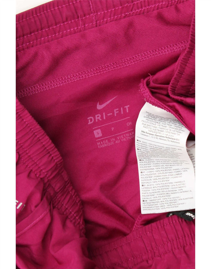 Damskie spodenki sportowe Nike Dri Fit UK 10, małe, różowe, poliestrowe