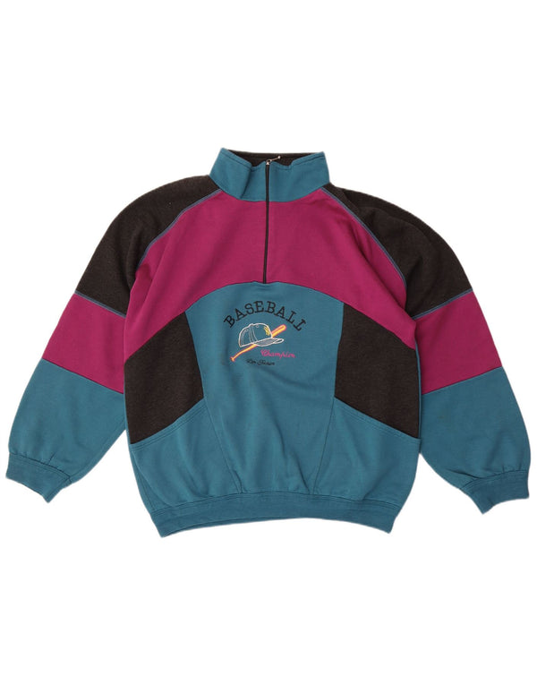Męska bluza z grafiką w stylu vintage, duży, wielobarwny blok kolorów