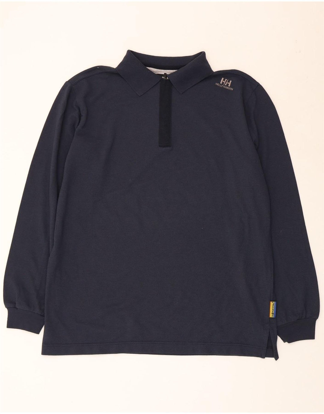 HELLY HANSEN Męska koszulka polo z długim rękawem i zamkiem błyskawicznym, średnia, granatowa, bawełniana