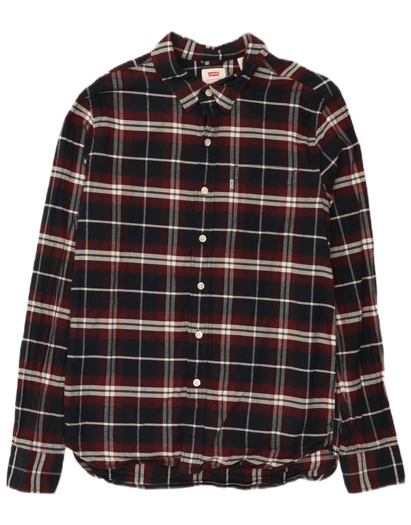 Męska koszula flanelowa Levi's, mała, czarna, bawełniana krata