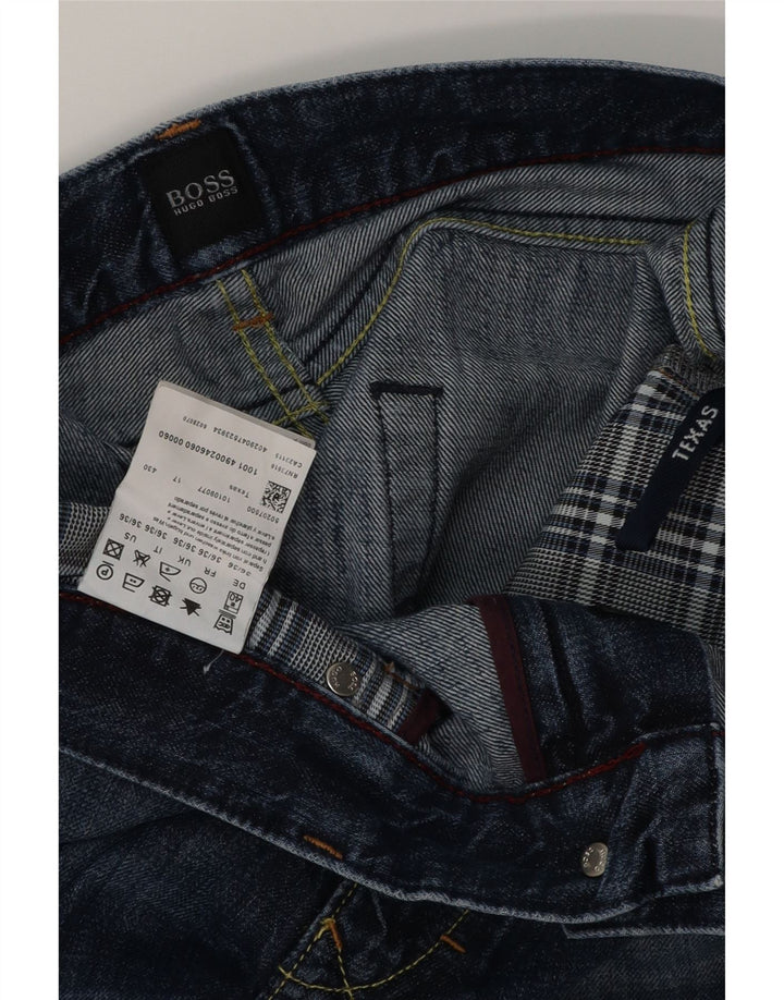 Męskie proste dżinsy HUGO BOSS W36 L36 niebieska bawełna