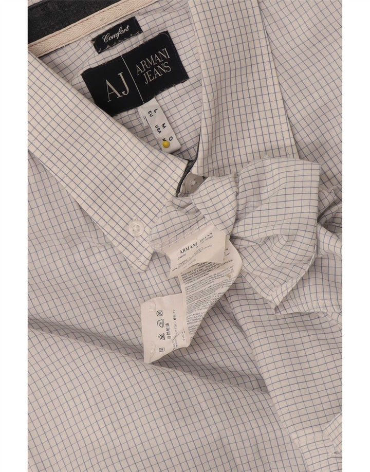 Koszula męska Armani Jeans Comfort Fit, duża, bawełniana w białą kratkę