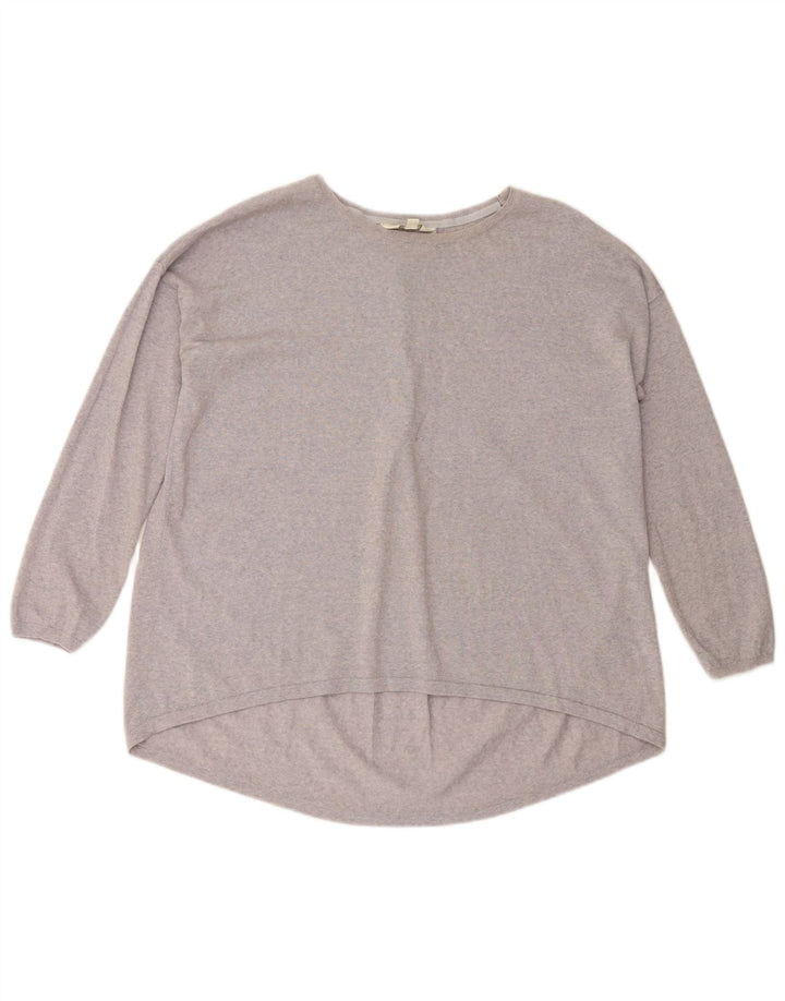 Damski sweter MONSOON o luźnym kroju z dekoltem w łódkę, UK 14, średni fiolet, wełna