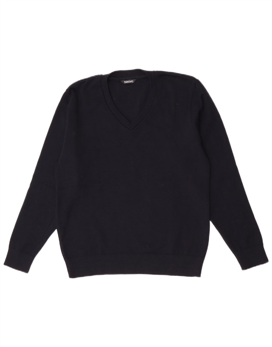 Sweter damski w stylu vintage z dekoltem w kształcie litery V IT 42 Średni granatowy