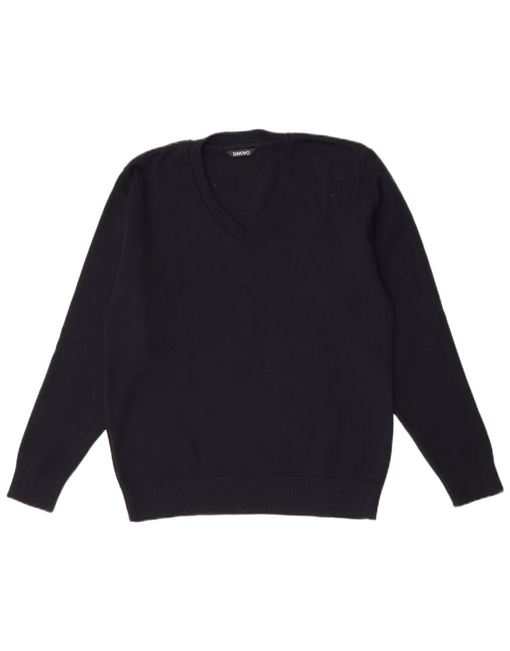 Sweter damski w stylu vintage z dekoltem w kształcie litery V IT 42 Średni granatowy