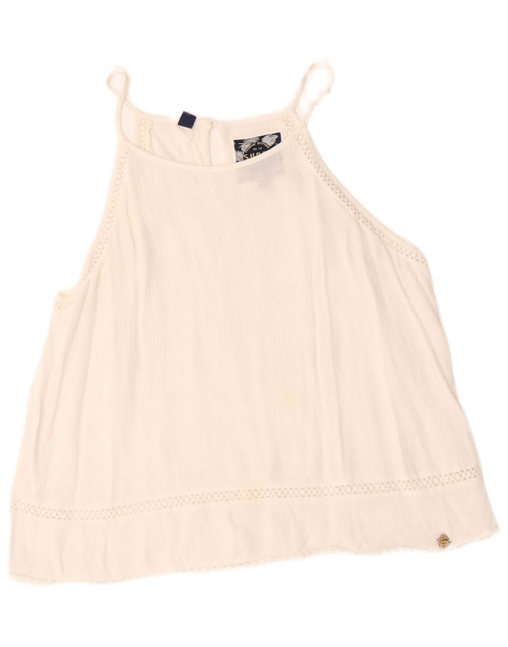 Damska bluzka oversize bez rękawów Superdry UK 10, mała, biała