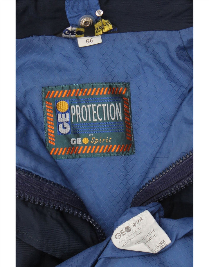 VINTAGE Mens Windbreaker Jacket IT 56 3XL Navy Blue Polyester Vintage Vintage and Second-Hand Vintage from Messina Hembry 