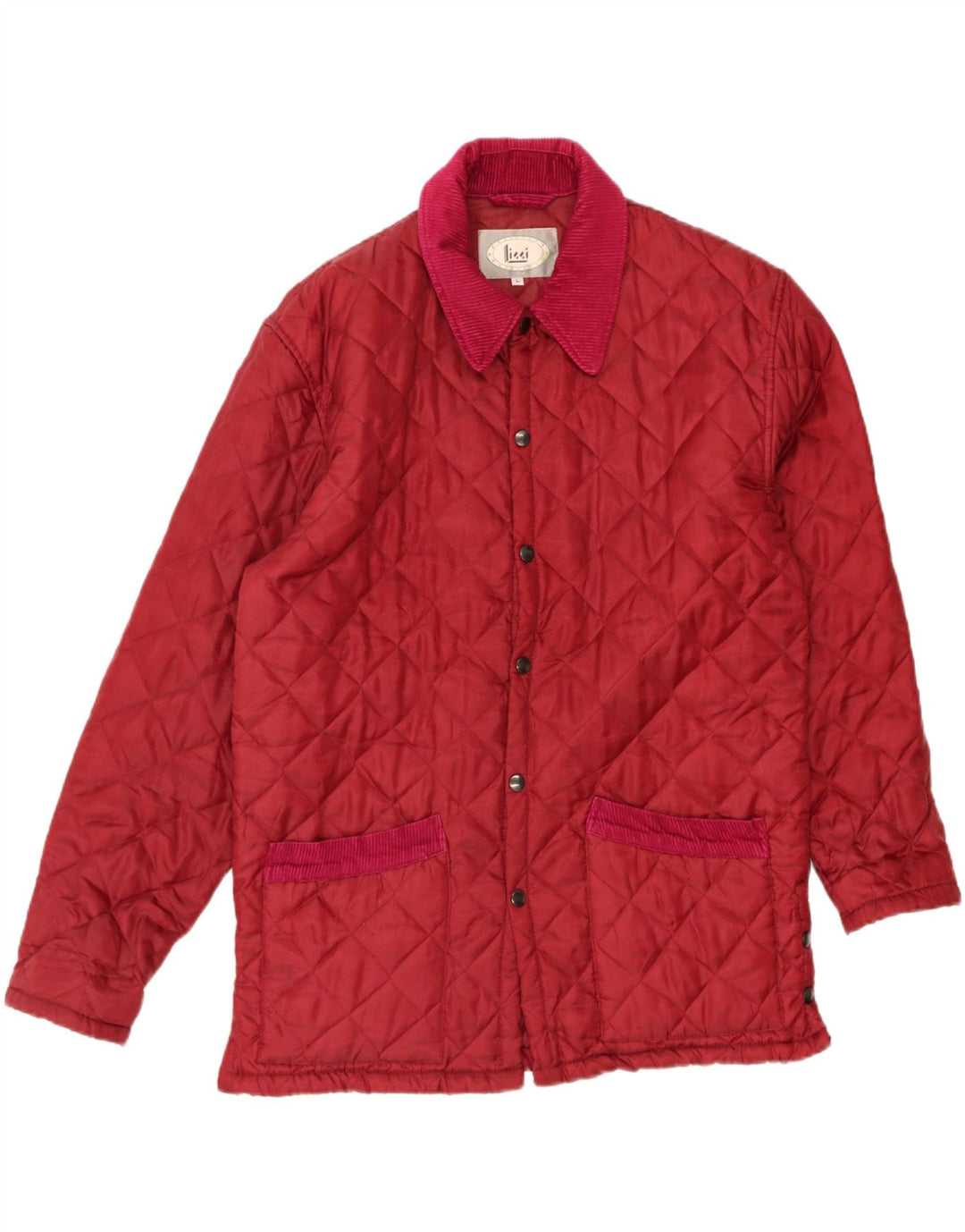 VINTAGE Mens Quilted Jacket UK 40 Large Burgundy Nylon Vintage Vintage and Second-Hand Vintage from Messina Hembry 