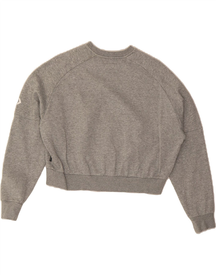 CONVERSE Womens Oversized Crop Graphic Sweatshirt Jumper UK 14 Medium Grey Vintage Converse and Second-Hand Converse from Messina Hembry 