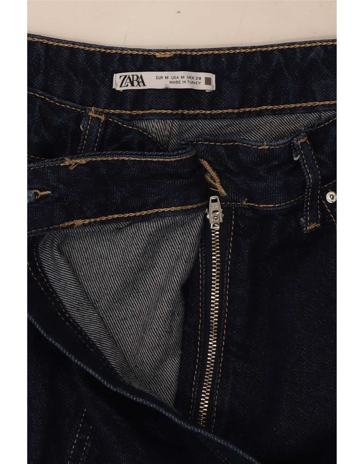 Damskie spodenki jeansowe Zara, średnie W28, granatowe, bawełniane