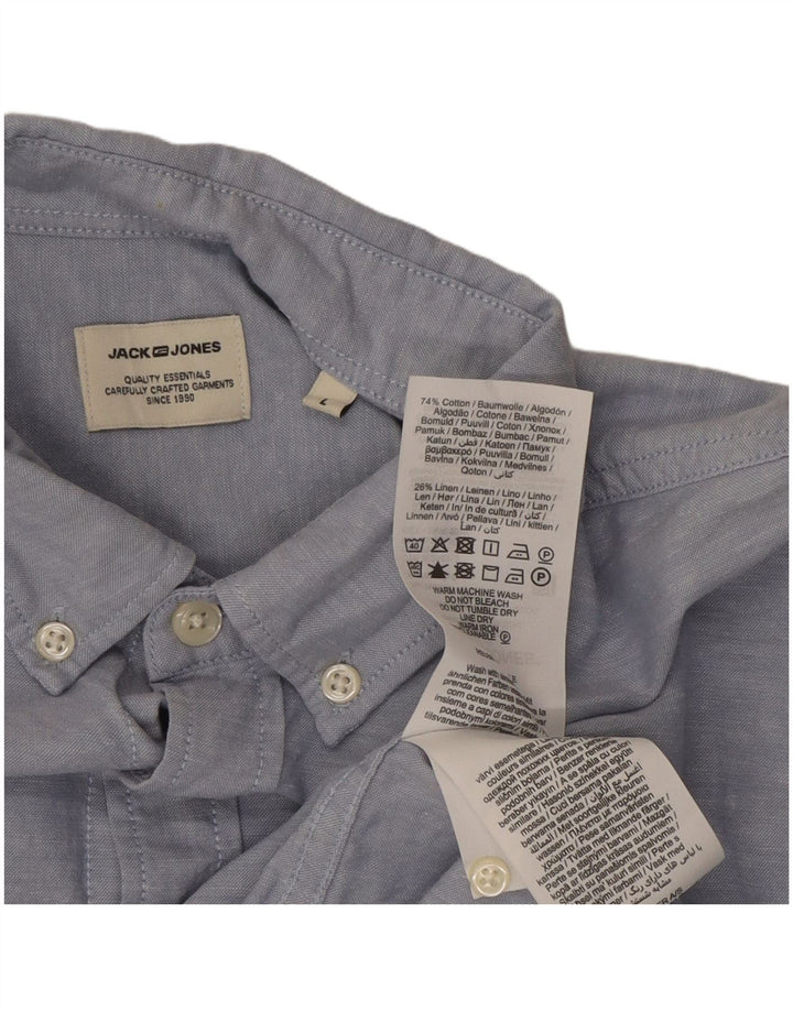 Koszula męska Jack & Jones, duża, niebieska, bawełniana w cętki