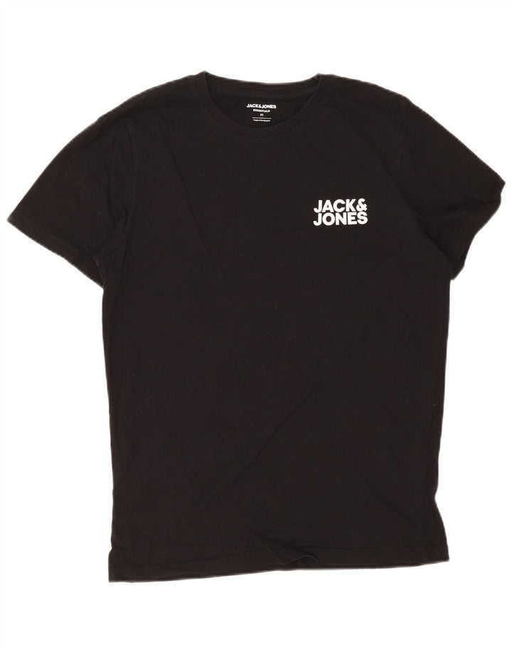 T-shirt męski Jack & Jones, średni czarny, bawełniany