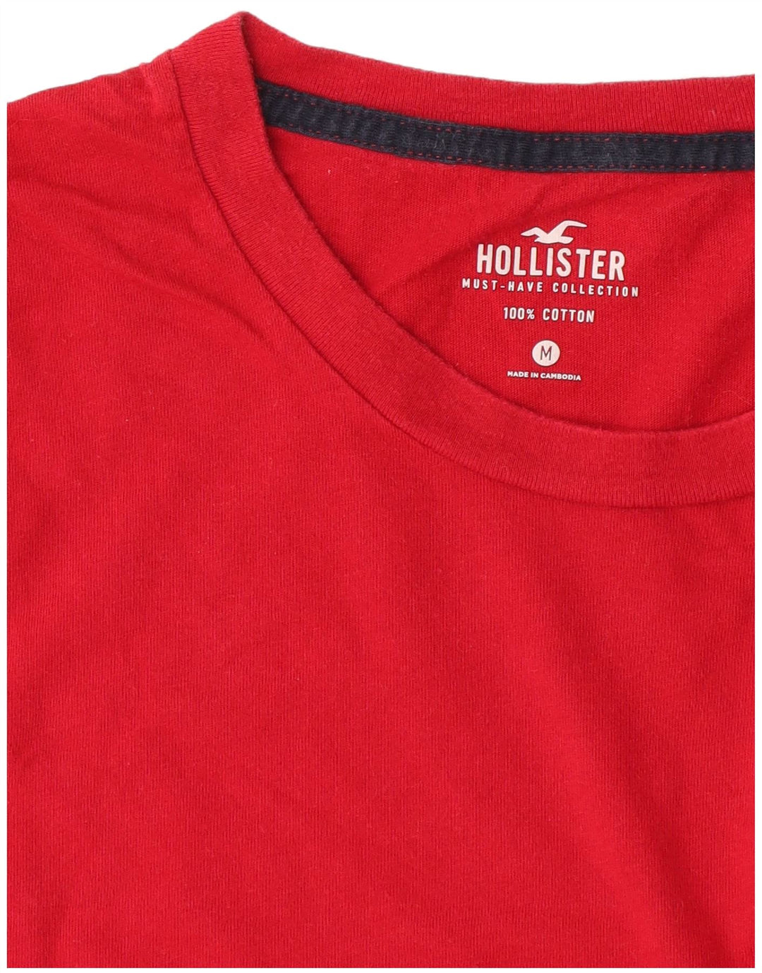 T-shirt męski Hollister, bawełniany, średni czerwony