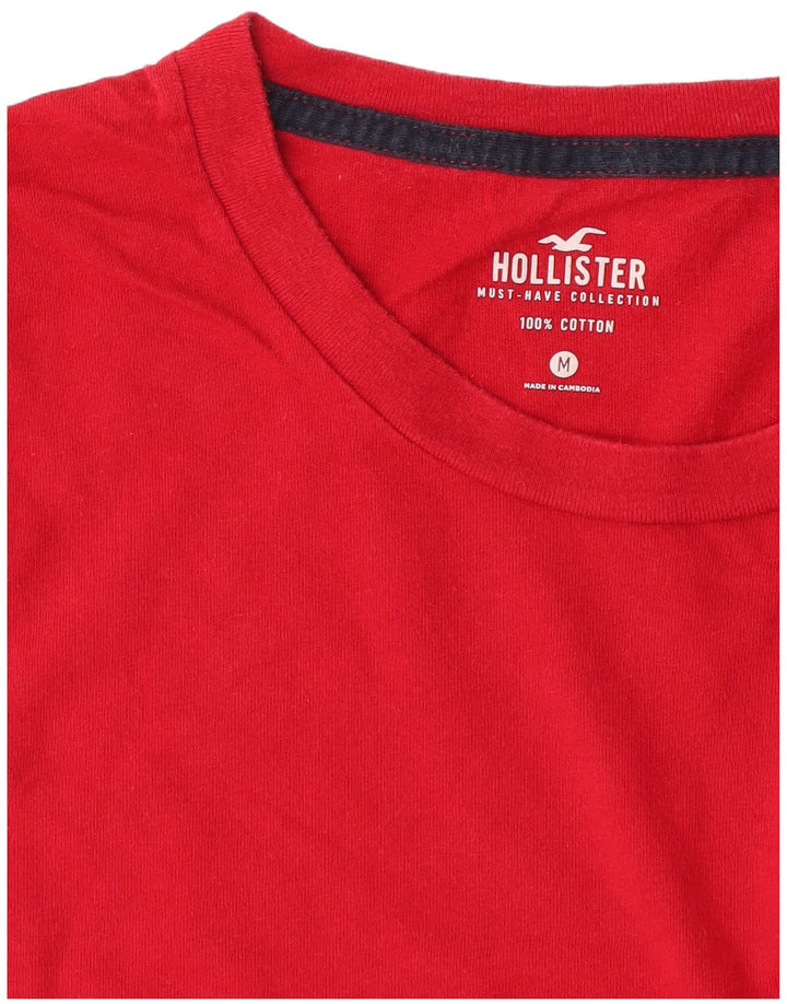 T-shirt męski Hollister, bawełniany, średni czerwony