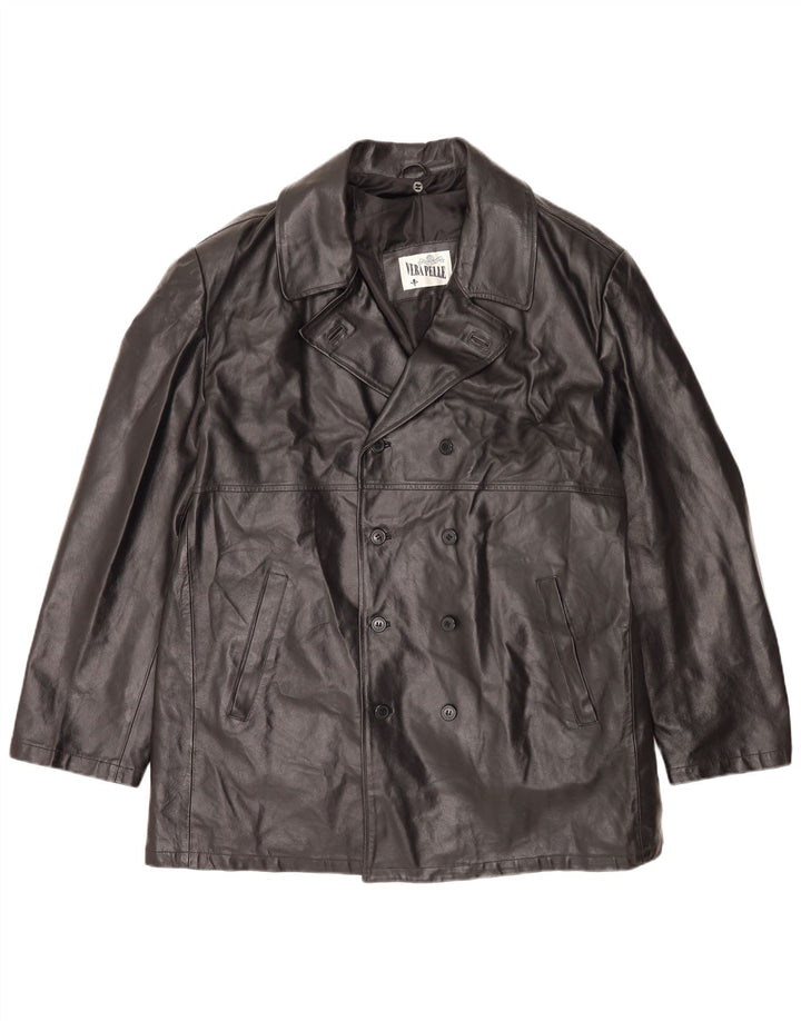 Vintage męska skórzana kurtka UK 44 2XL czarna skóra