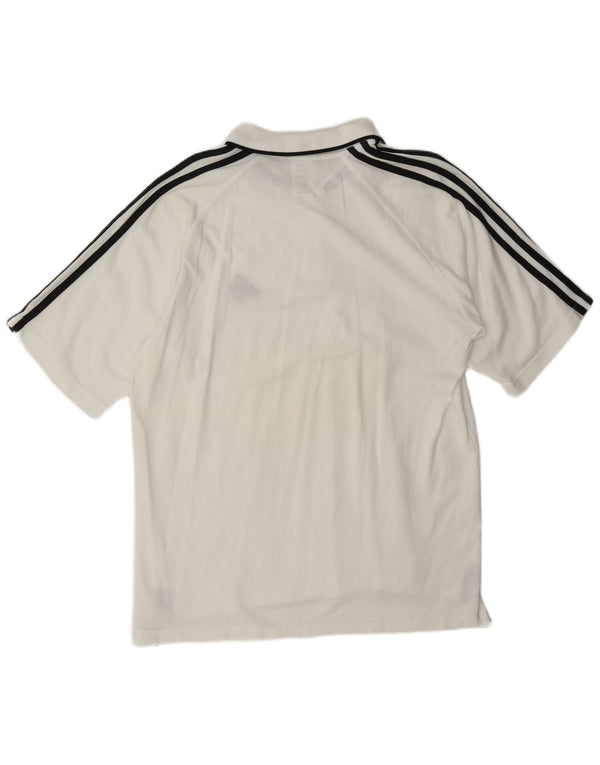 Męska koszulka polo Adidas UK 44/46, duża, biała bawełna
