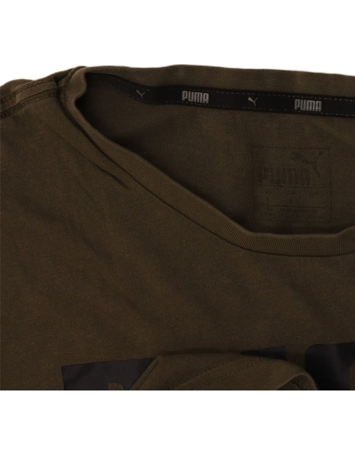Męski T-shirt z grafiką Puma, duży, khaki