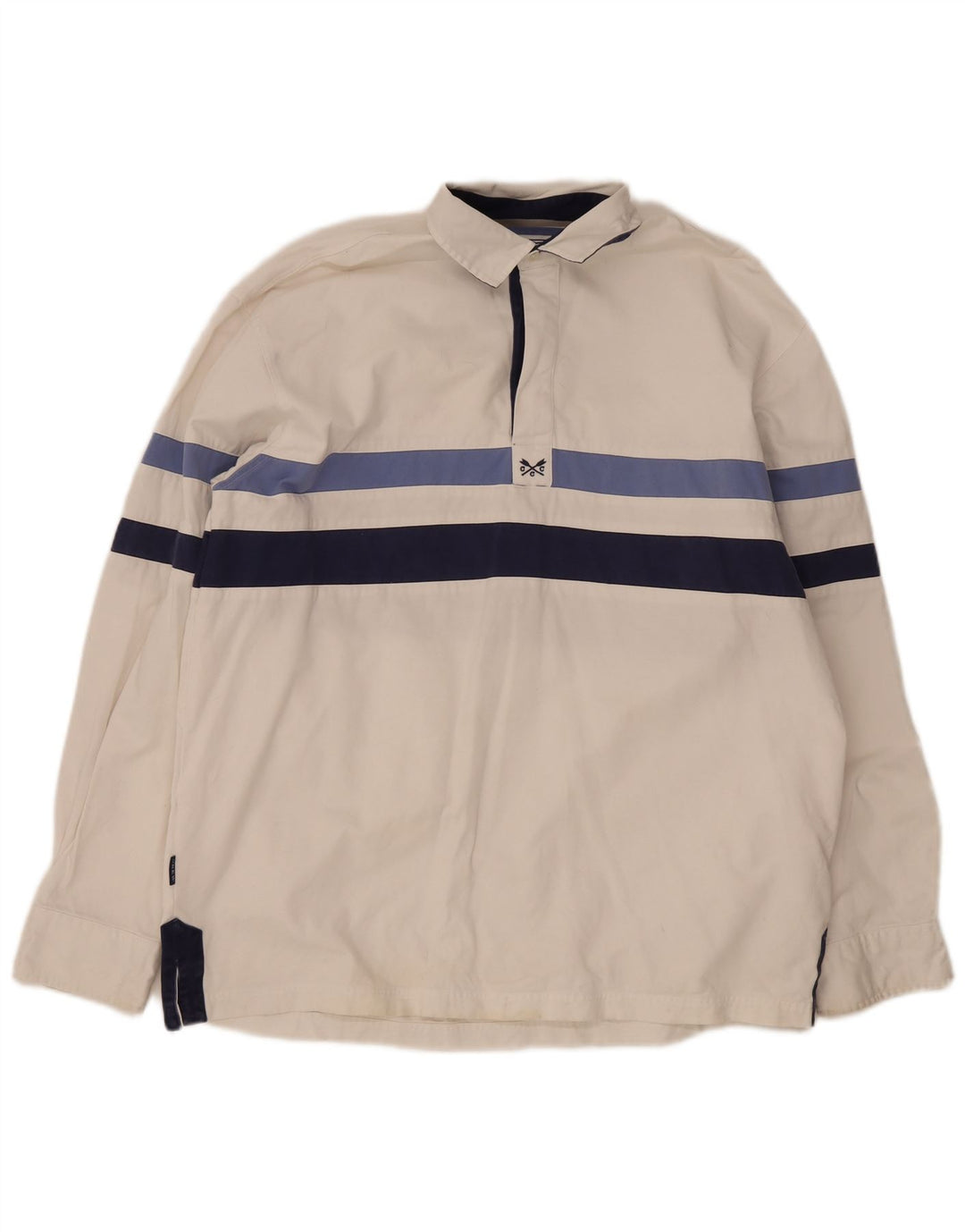 Crew Clothing Męska koszula pulowerowa, duża, bawełniana w białe paski